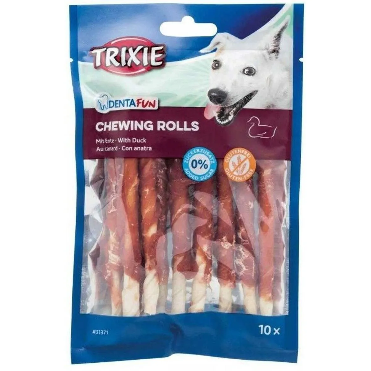 Snack per Cani Trixie Denta Fun Duck Chewing Rolls Anatra 80 g