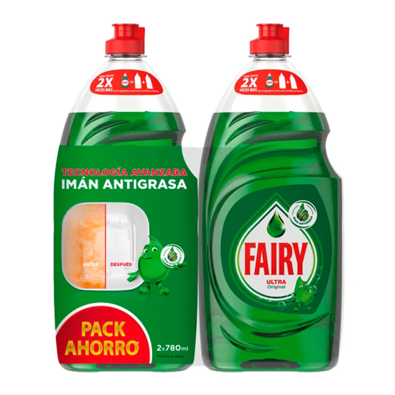 Detersivo liquido per stoviglie Fairy Ultra Original 780 ml + 780 ml (Pacco da 2)