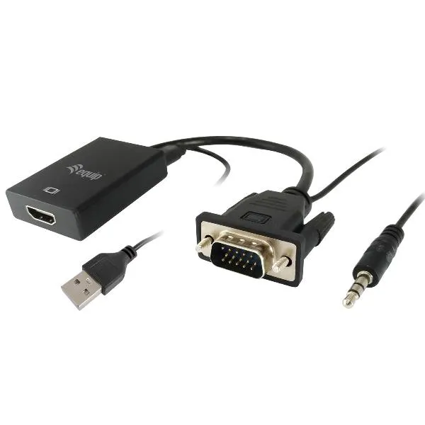 VGA TO HDMI ADAPTER WITH AUDIO, BLA