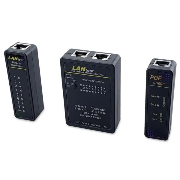 ETWORK CABLE TESTER  RJ45  BNC  POE