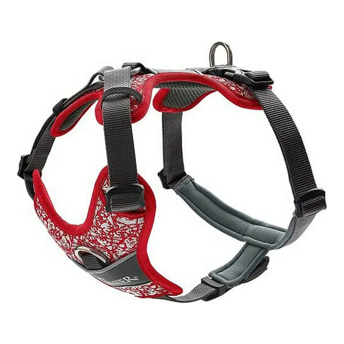 Imbracatura per Cani Hunter Divo Rosso Grigio Riflettente Taglia M (56-73 cm)