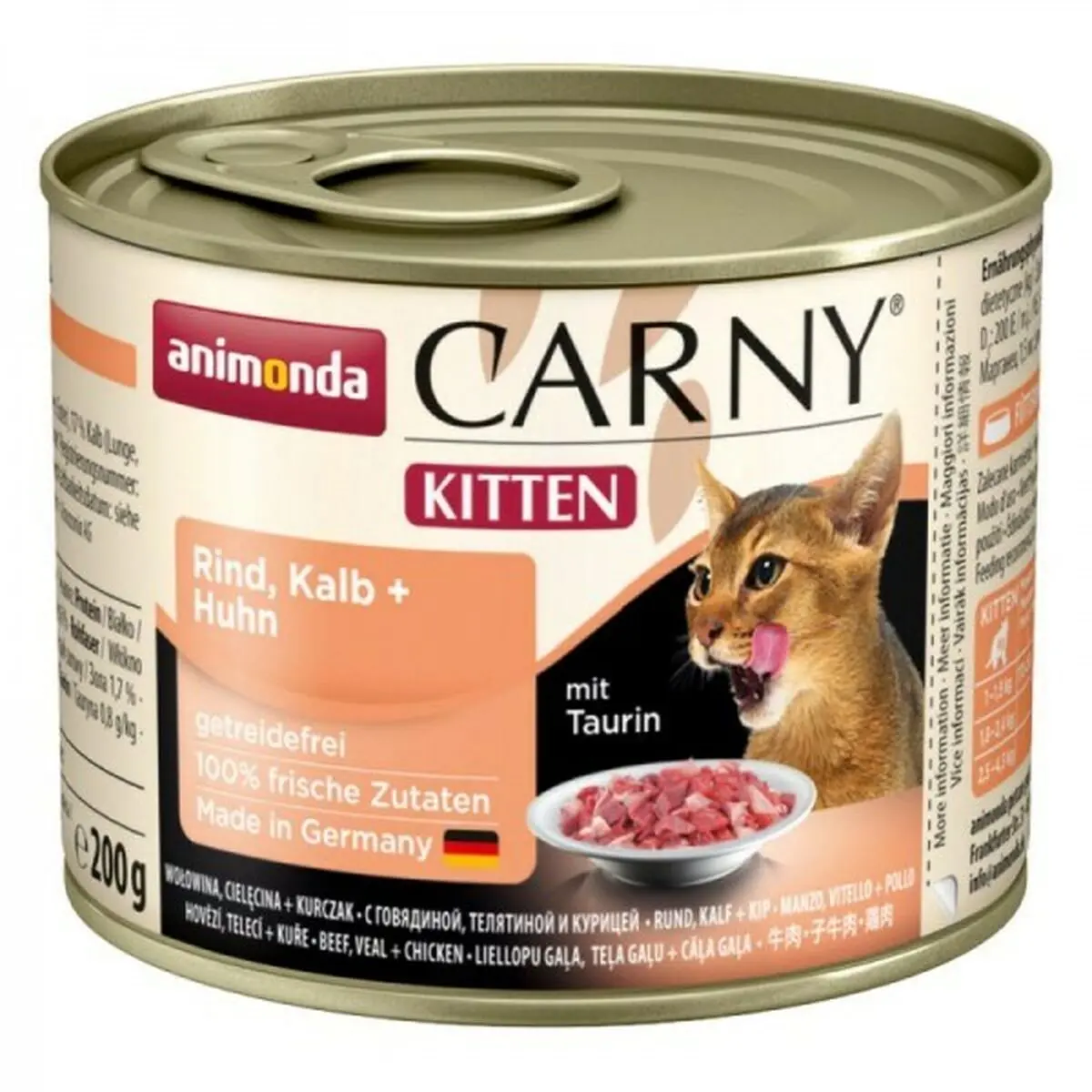 Cibo per gatti Animonda Carny Kitten Beef veal chicken Pollo Carne di vitello 200 g