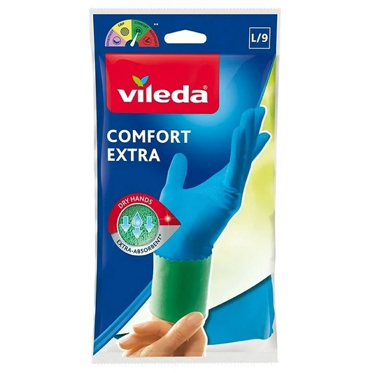 Guanti da Lavoro Vileda Confort Extra Azzurro Verde