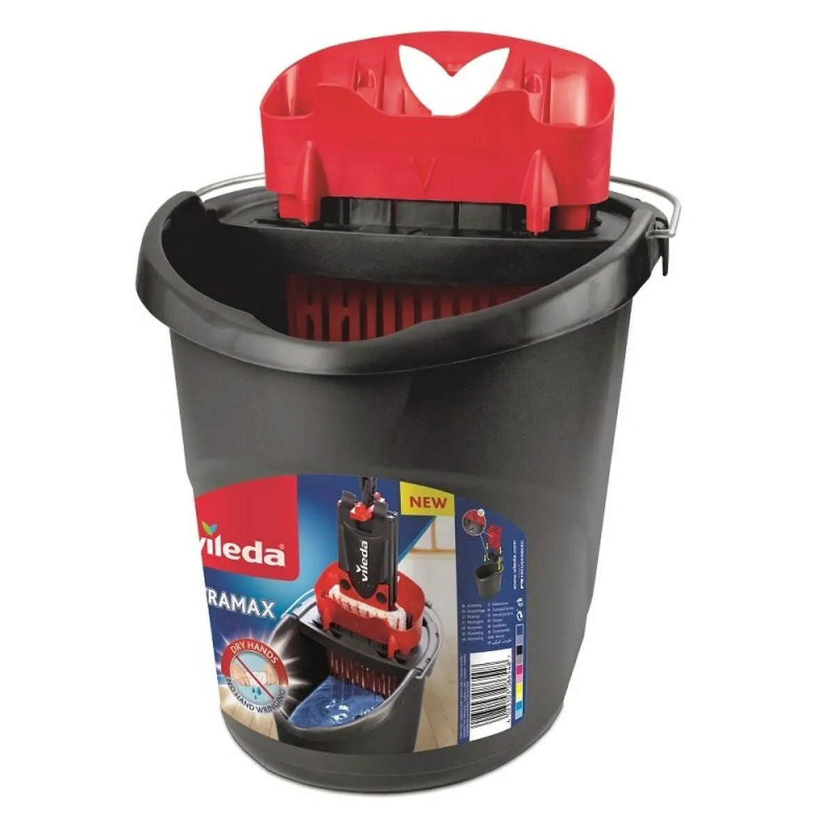 Secchio per Pavimenti Vileda Ultramax Nero Rosso Plastica 10 L 38 x 38 x 38 cm