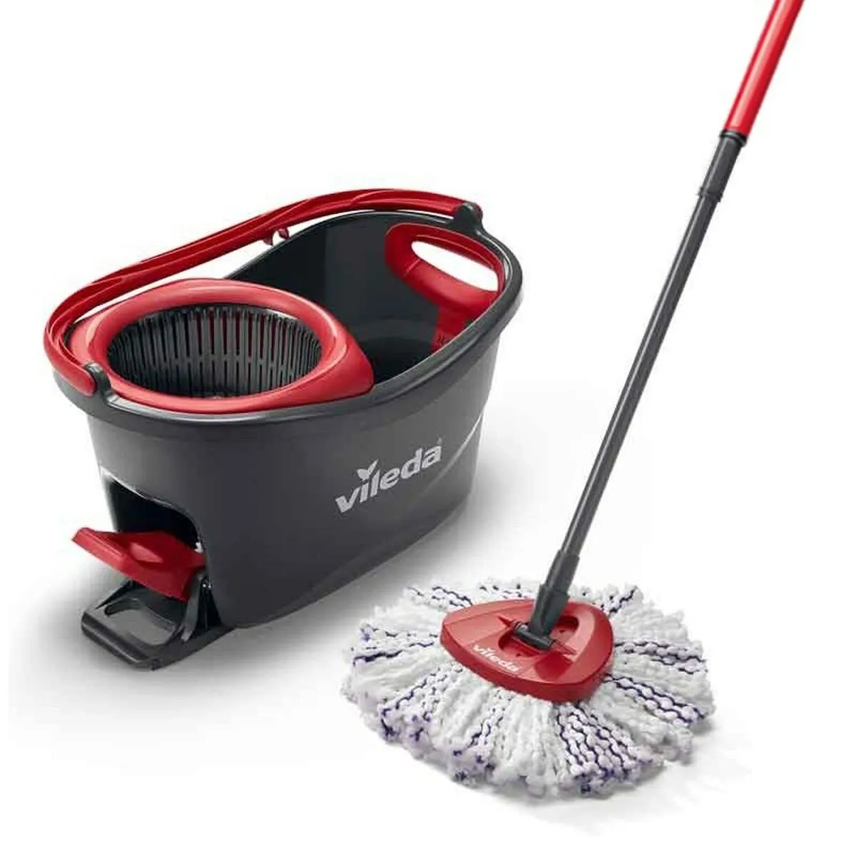 Mop with Bucket Vileda 167751 Nero Rosso Microfibra Plastica