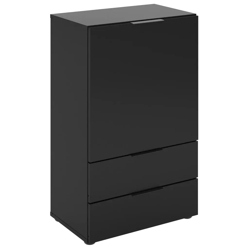 FMD Comò con Cassetto e Ante 49,7x31,7x81,3 cm Nero