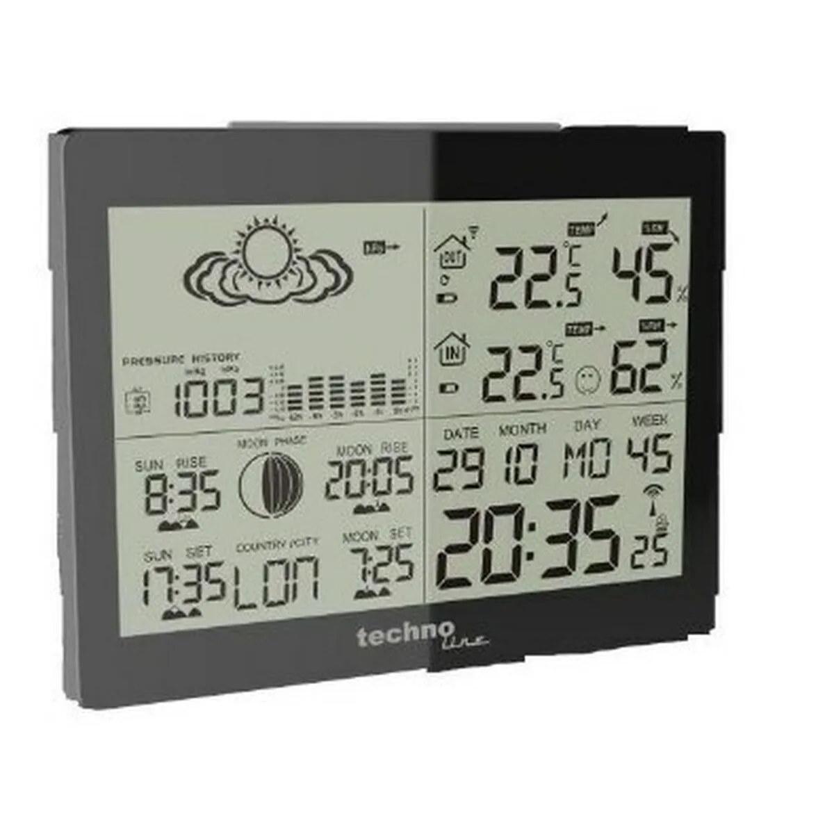 Stazione Meteorologica Multifunzione Techno Line WS6760 Nero