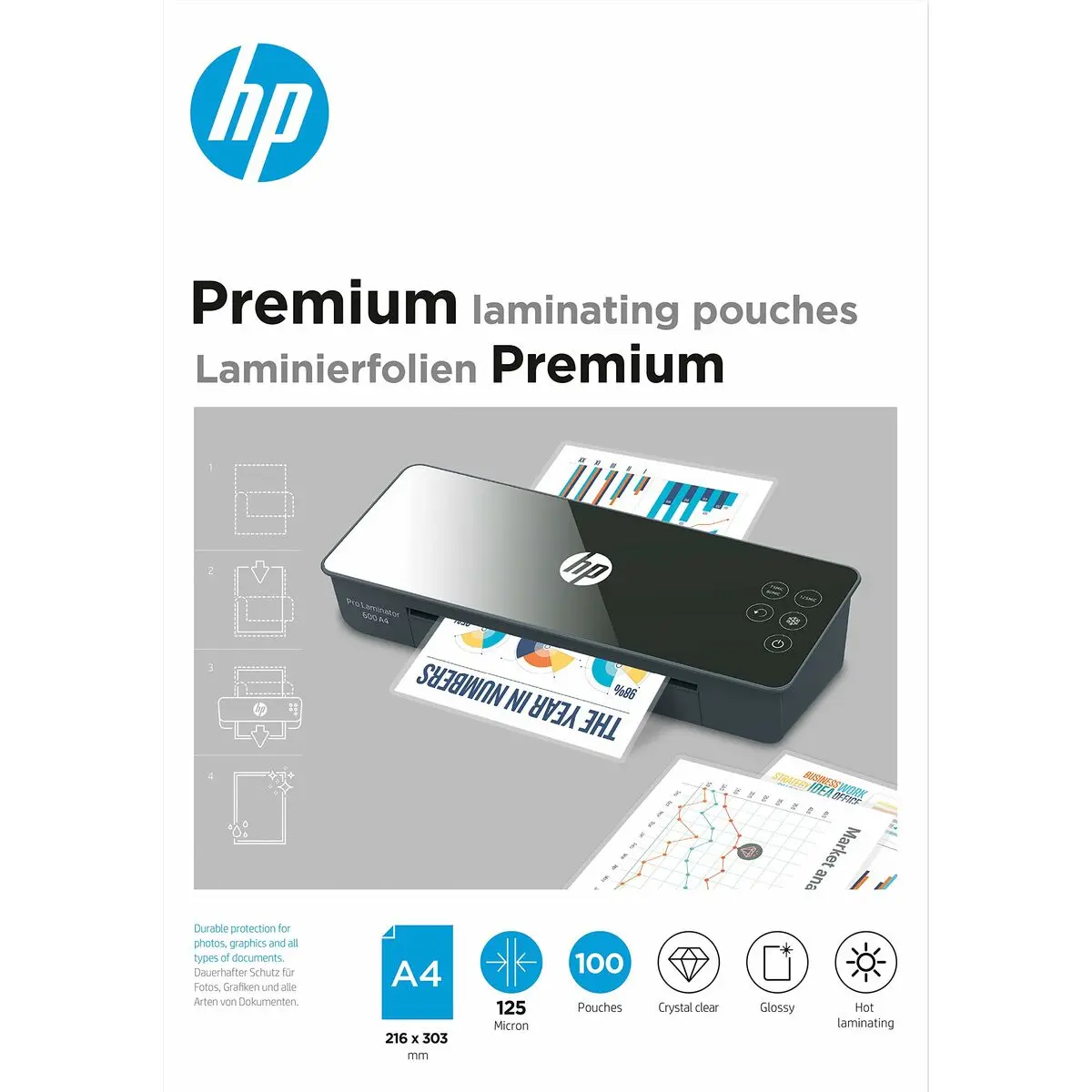 Custodie da plastificare HP 9124 A4 (1 Unità)