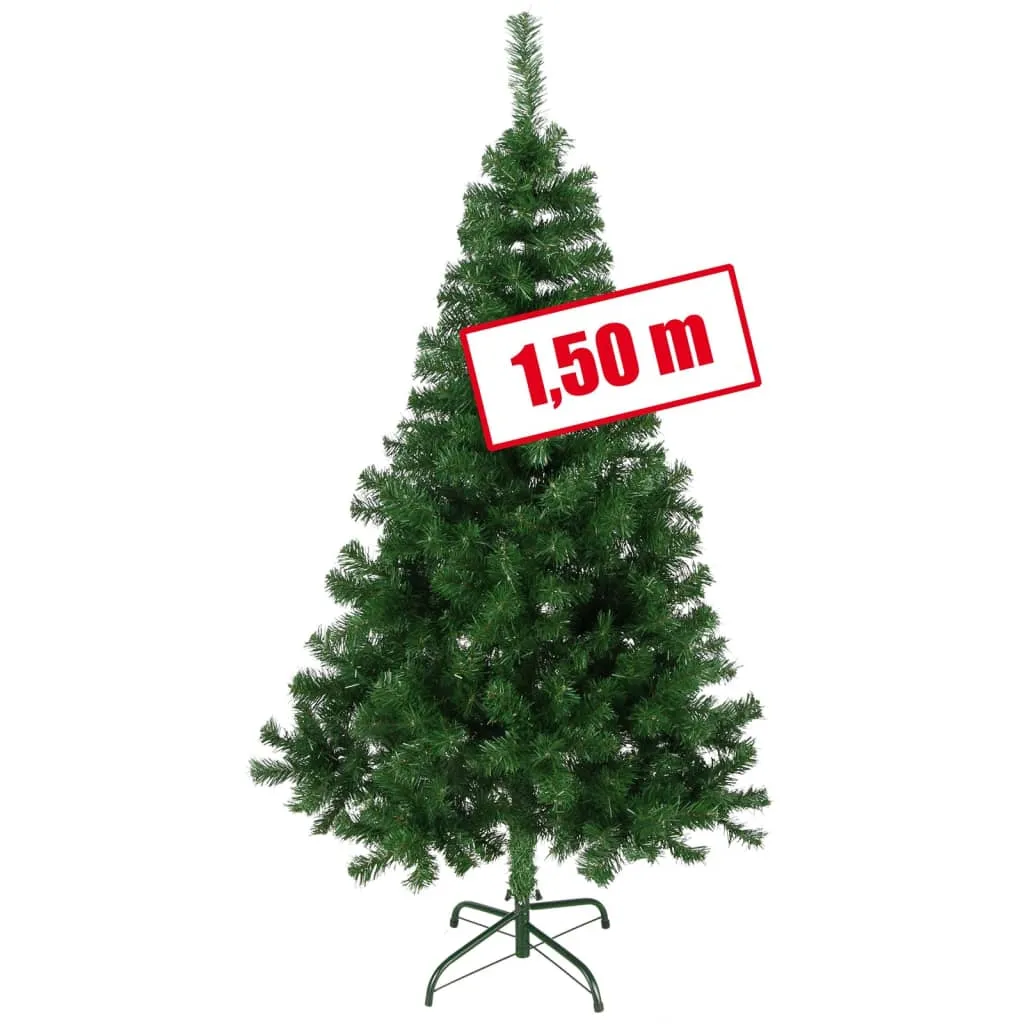 HI Albero di Natale con Supporto in Metallo Verde 150 cm