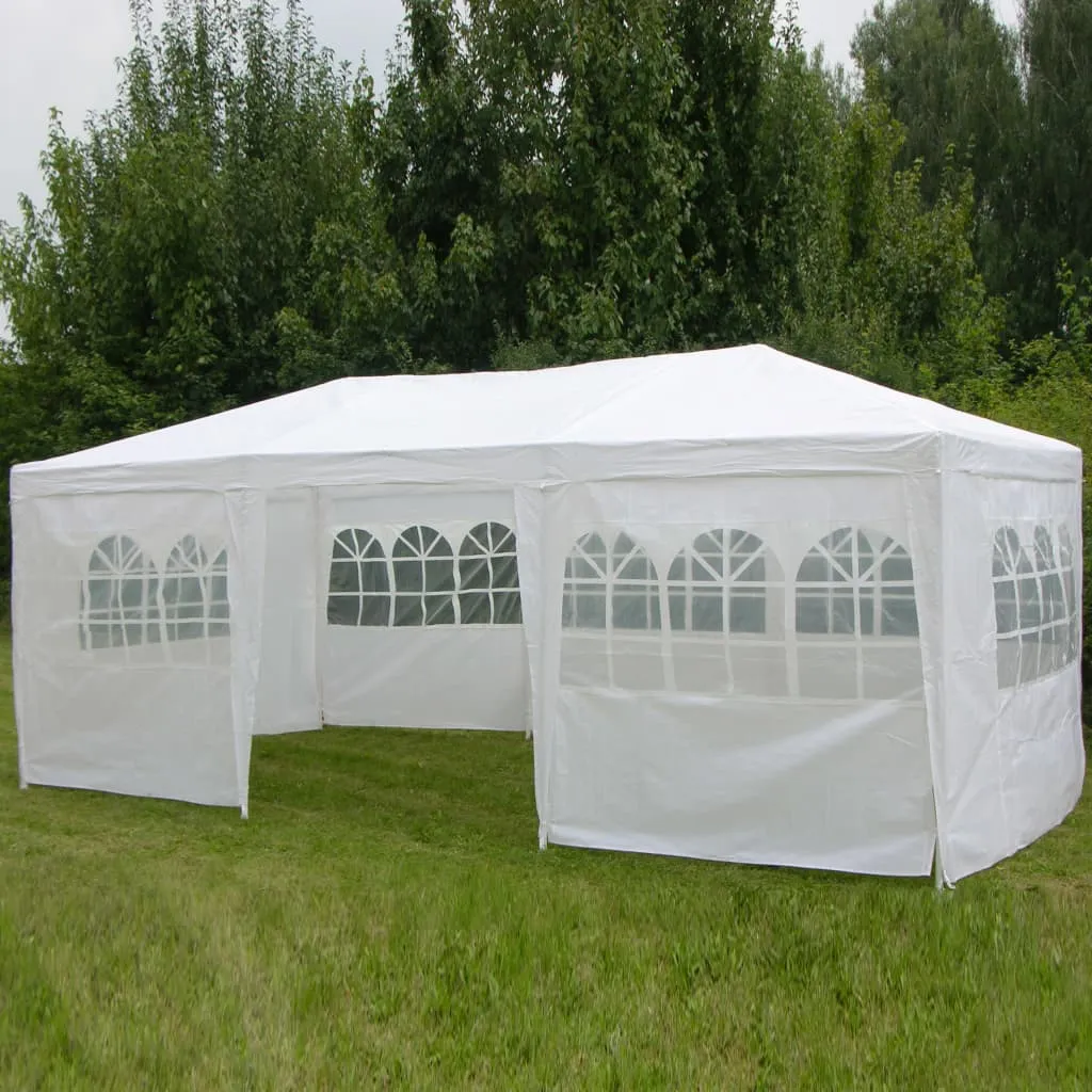 HI Gazebo con Pareti Laterali 3x6 m Bianco