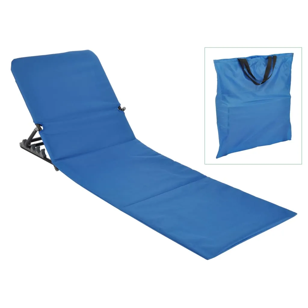 HI Sedia a Stuoia da Spiaggia Pieghevole in PVC Blu