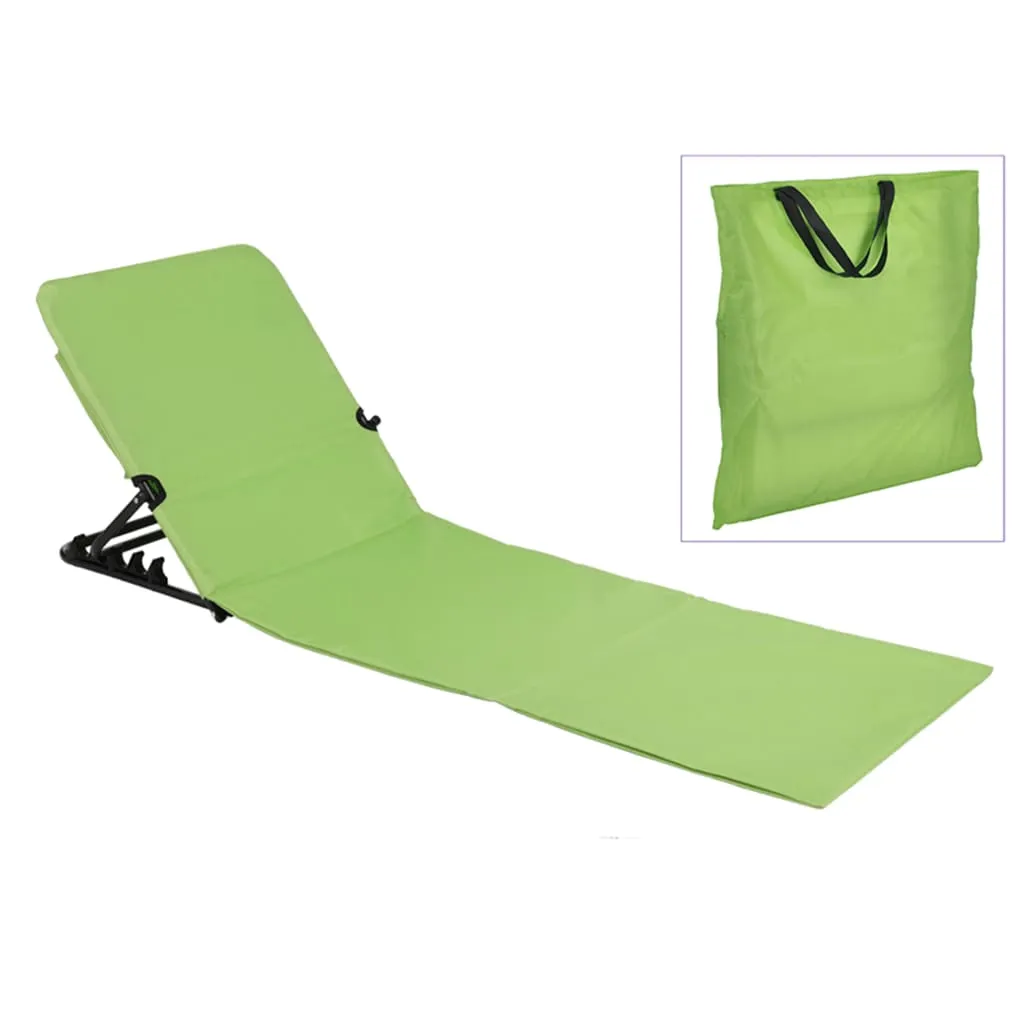 HI Sedia a Stuoia da Spiaggia Pieghevole PVC Verde