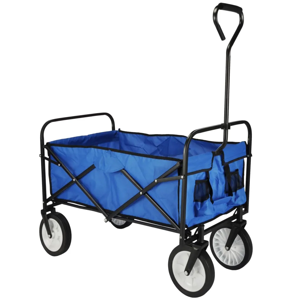 HI Carrello Pieghevole Blu 53,5x83x27 cm