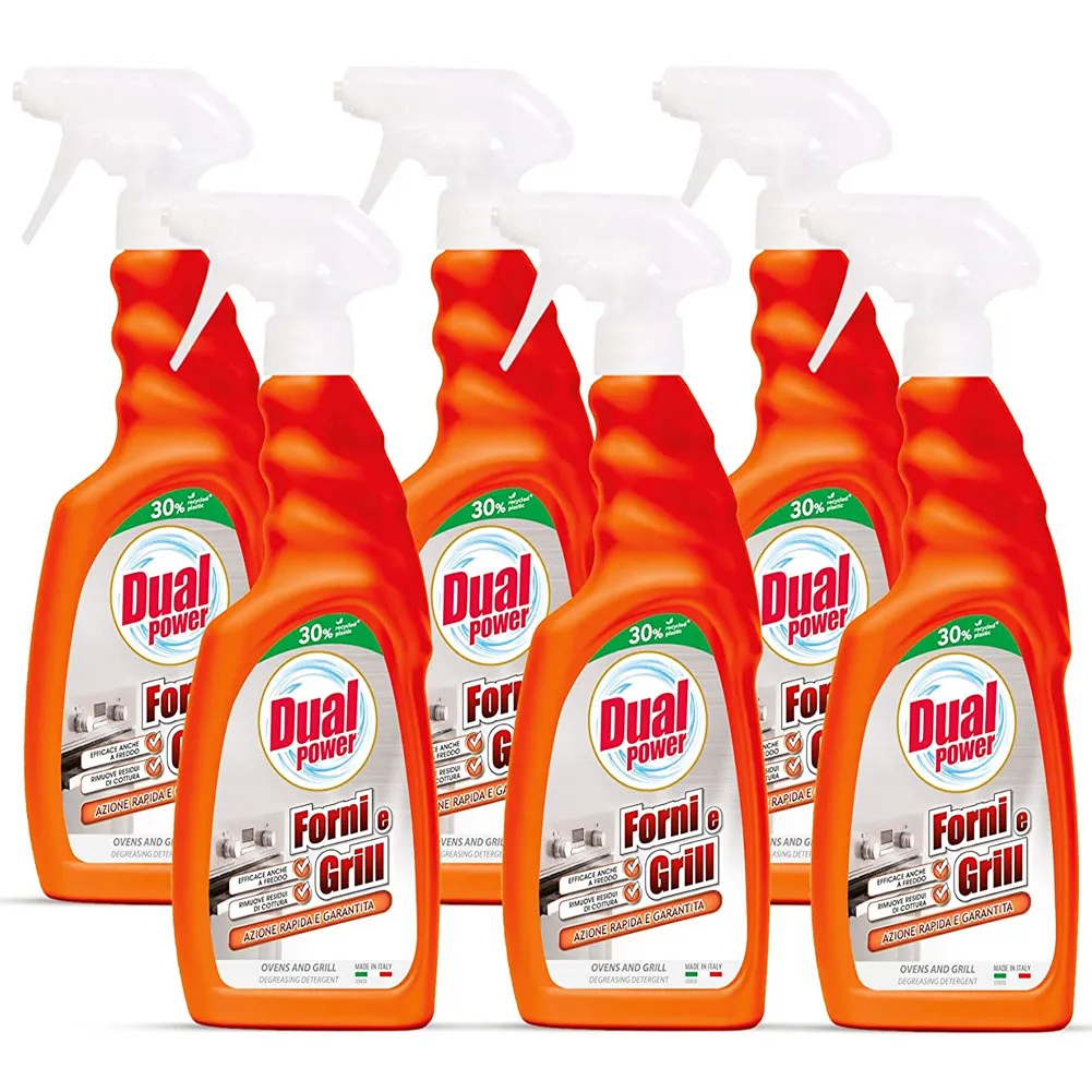 6 x Dual Power Forni e Grill Spray Promo Pack 6 Bottiglie 500ml Azione Rapida