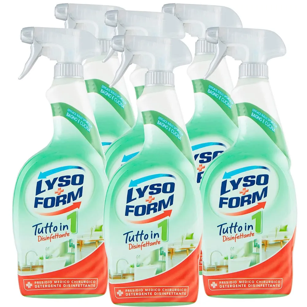 6 x Lysoform Tutto in 1 Disinfettante Spray Presidio Medico Chirurgico (6x750ml)