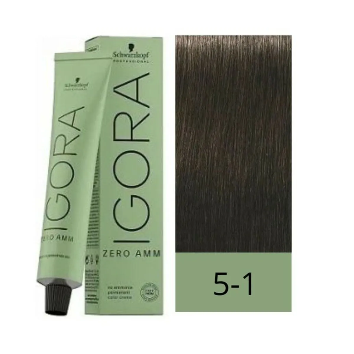 Tintura Permanente Schwarzkopf Igora Zero Amm Nº 5-1 Castano Chiaro Cenere 60 ml