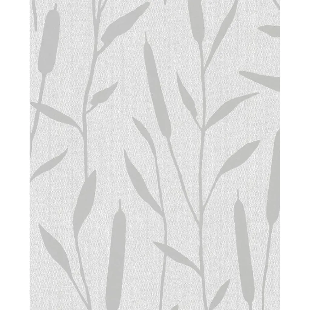 Topchic Carta da Parati Reed Plumes Grigio Metallizzato