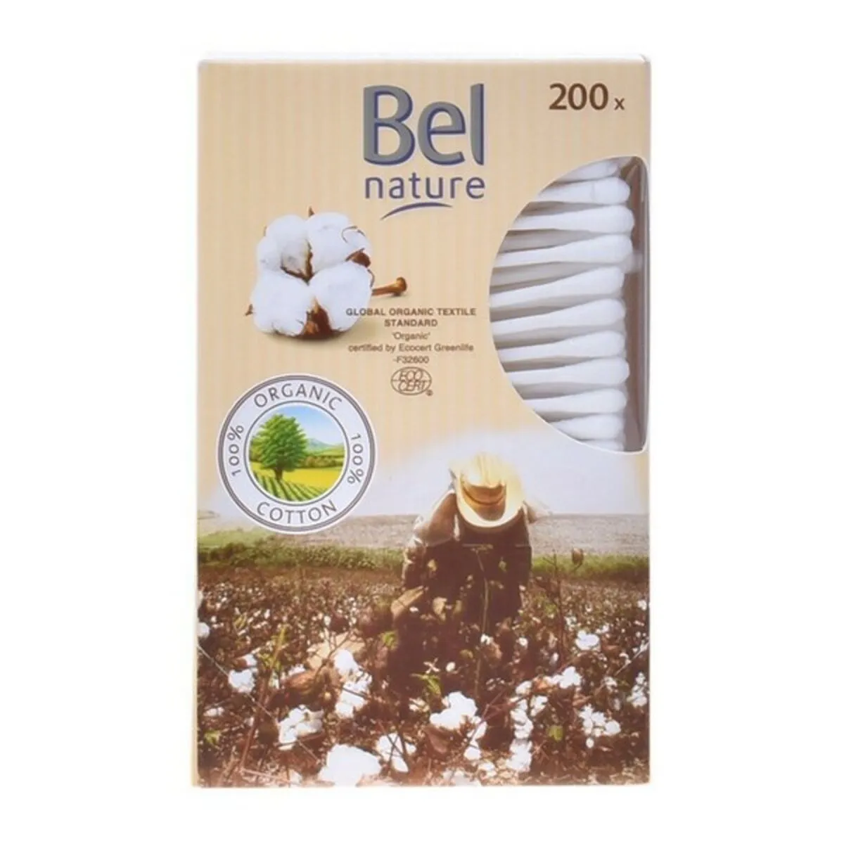 Bastoncini di Cotone Nature Bel (200 uds)