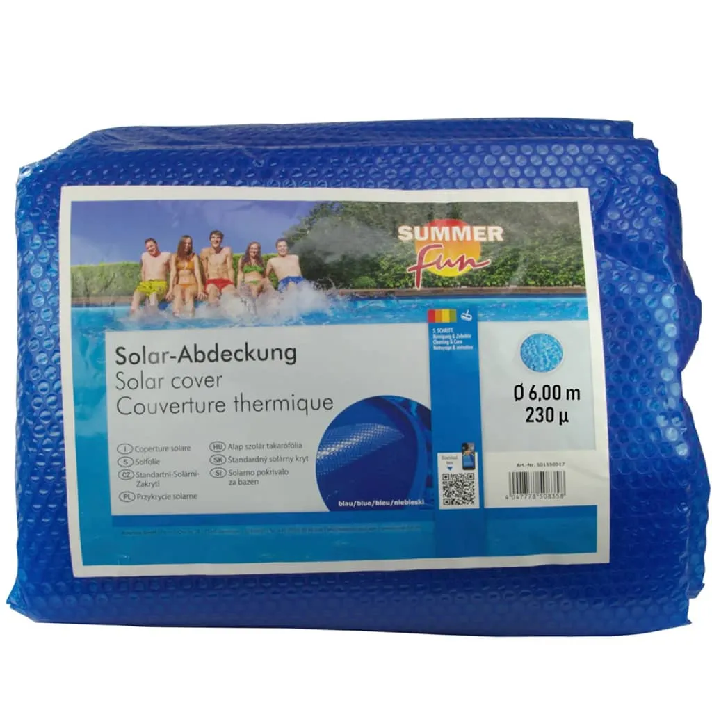 Summer Fun Copertura Solare per Piscina Rotonda 600 cm in PE Blu