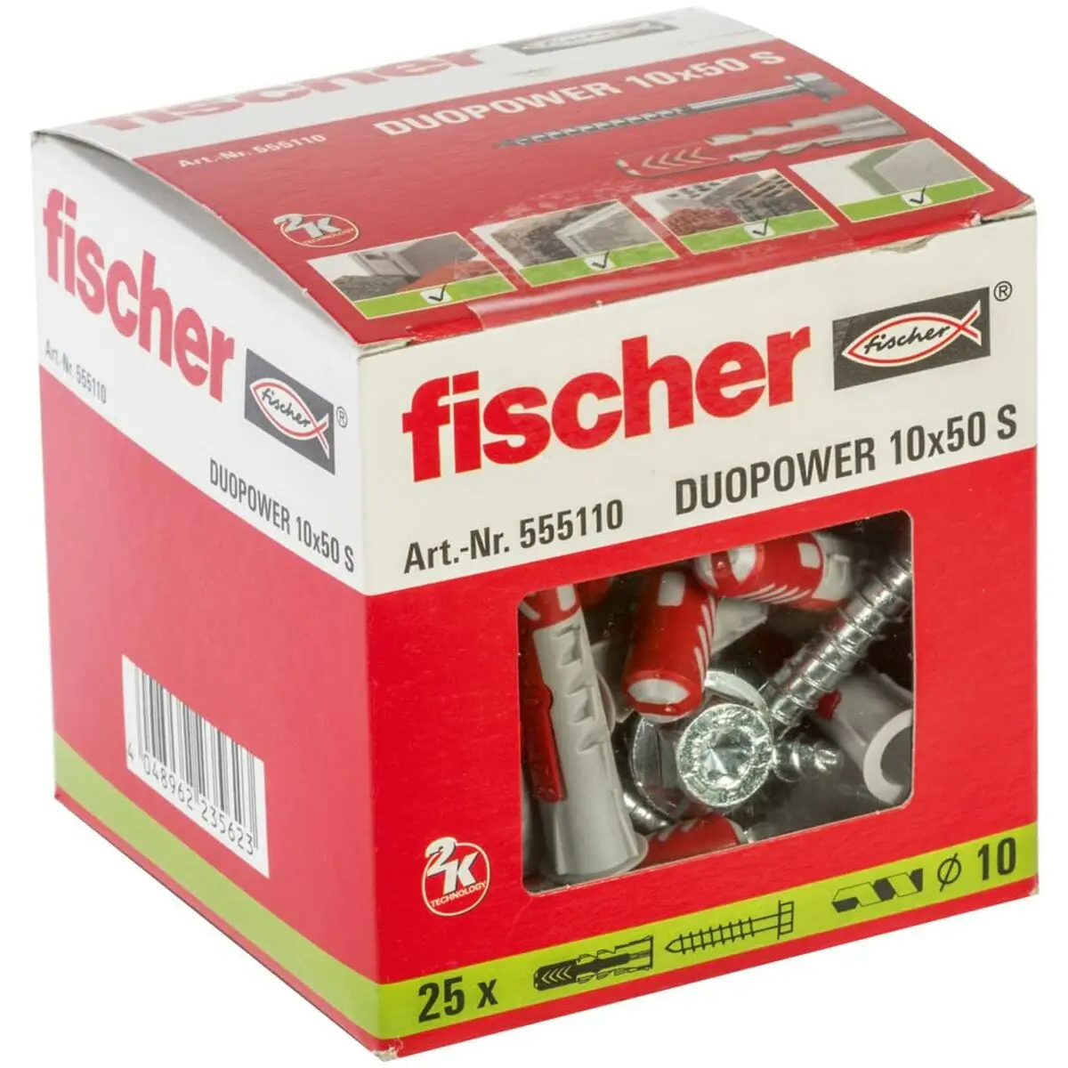 Dadi e viti Fischer DUOPOWER 555110 Ø  10x50 mm (25 Unità)