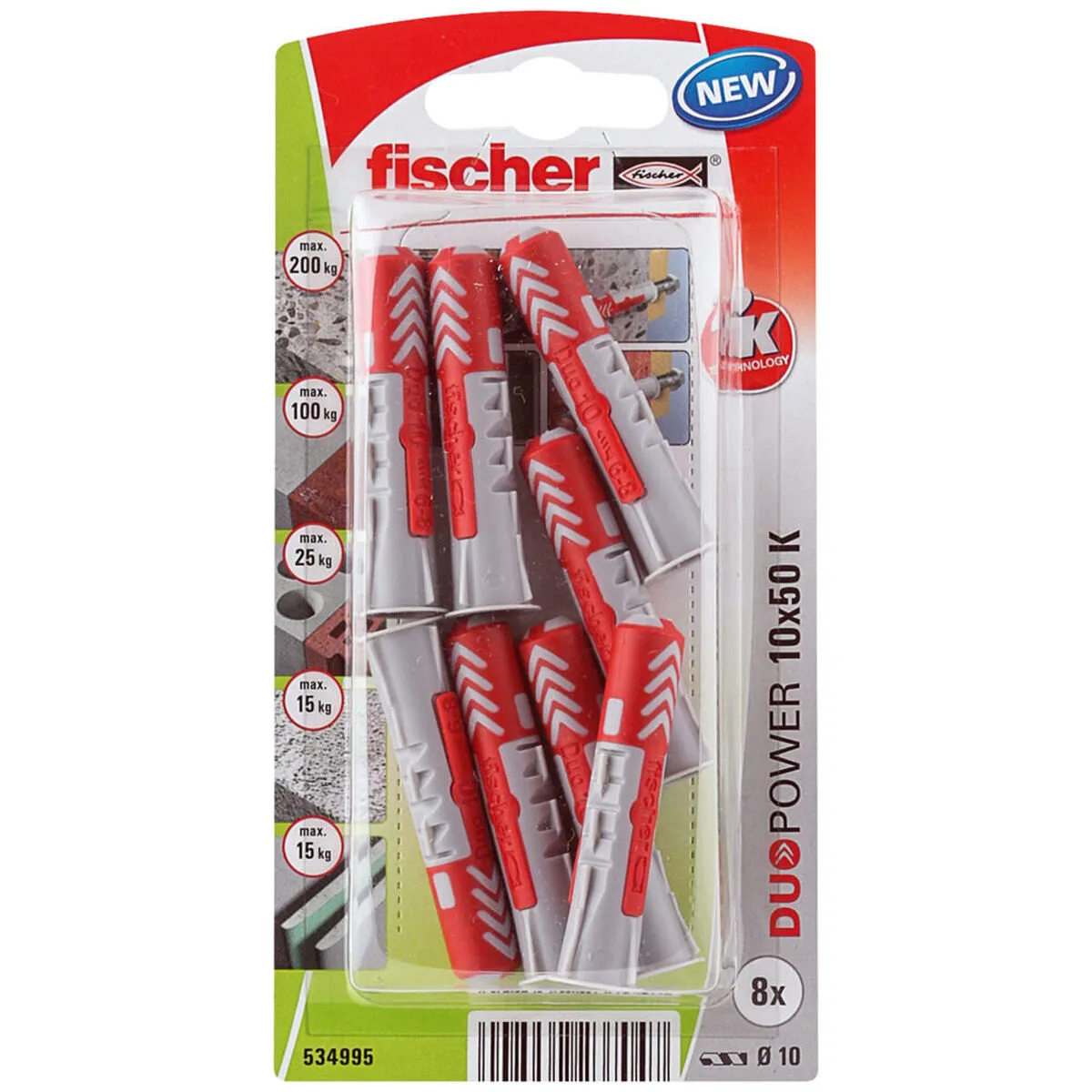 Tacchetti Fischer DuoPower 534995 Ø 10 x 50 mm Nylon (8 Unità)