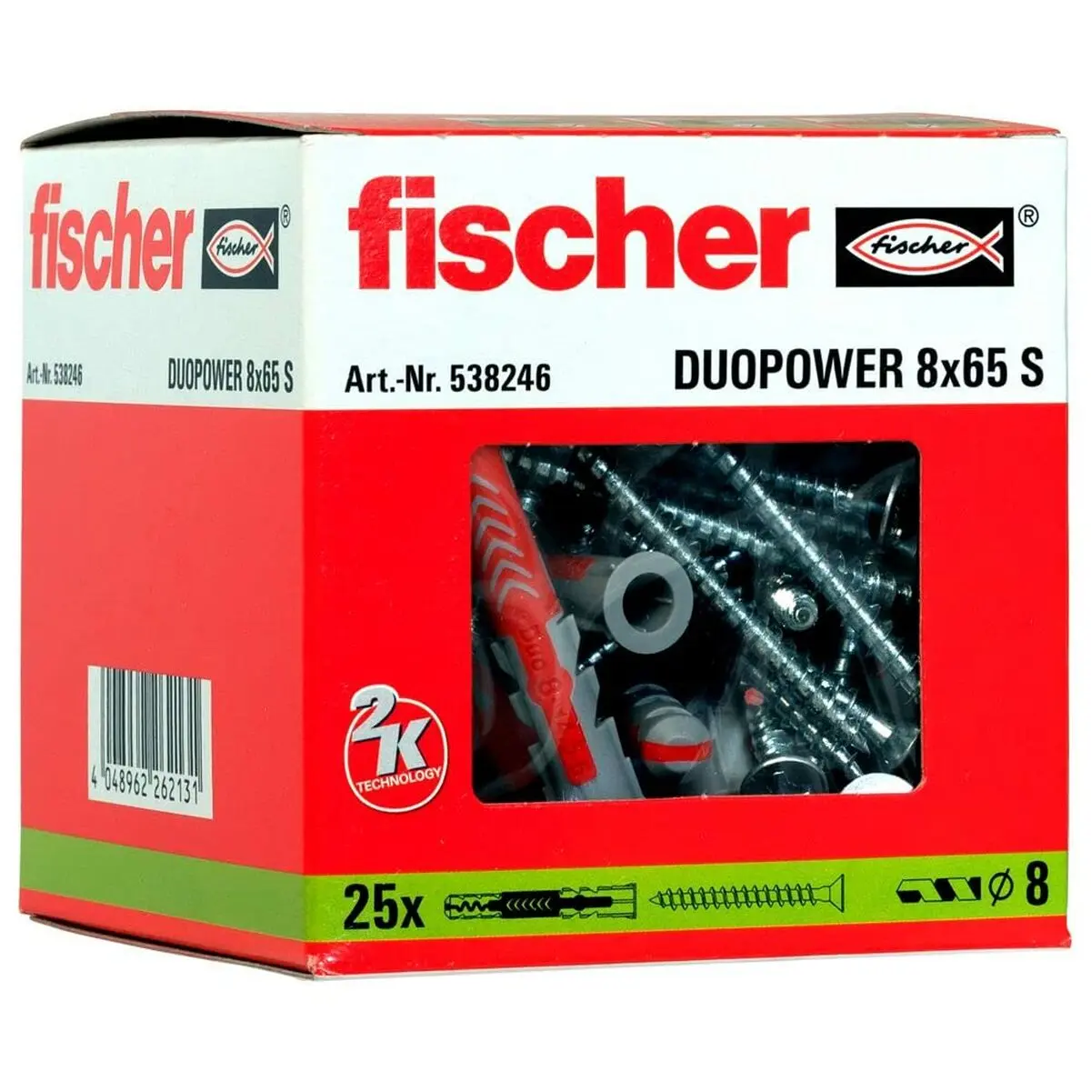 Dadi e viti Fischer DUOPOWER 538246 Ø  8x65 mm (25 Unità)