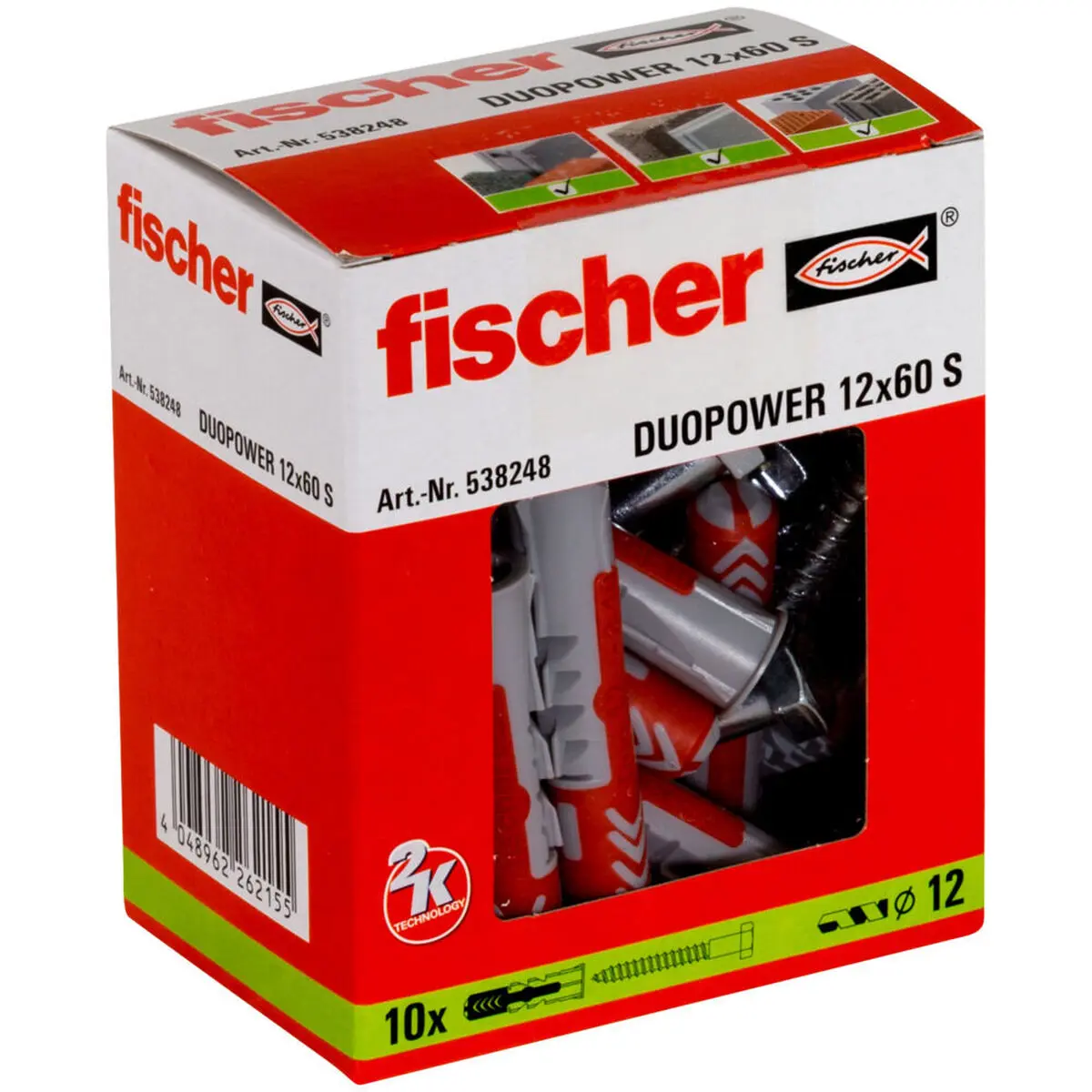 Dadi e viti Fischer DUOPOWER 538248 Ø  12x60 mm (10 Unità)