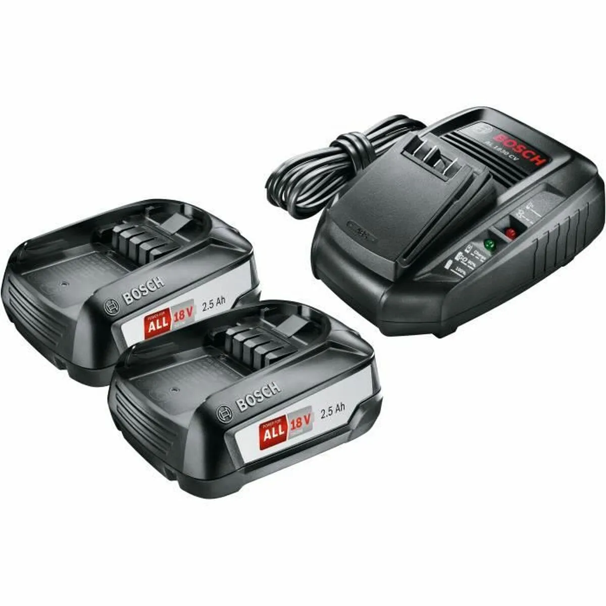 Set di caricabatterie e batterie ricaricabili BOSCH 1600A011LD 2,5 Ah Litio Ion 18 V