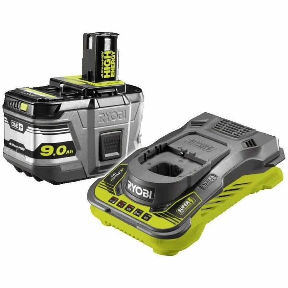 Set di caricabatterie e batterie ricaricabili Ryobi Ultra Fast - High Energy 9 Ah 18 V