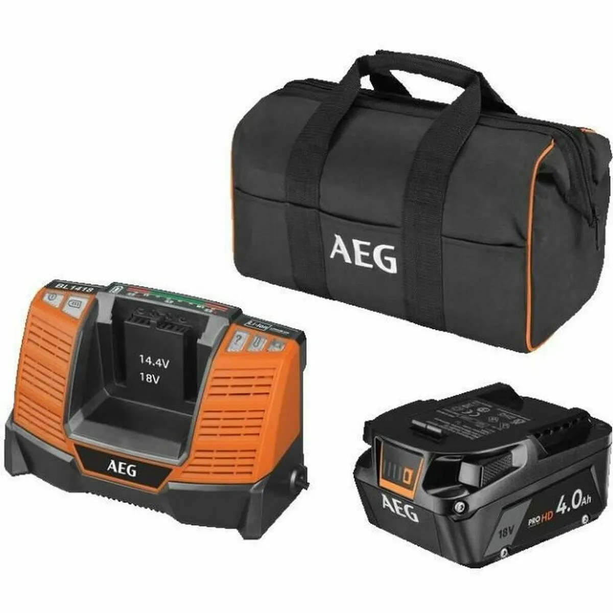 Set di caricabatterie e batterie ricaricabili AEG Powertools Pro Lithium Setl1840shd 18 V 4 Ah