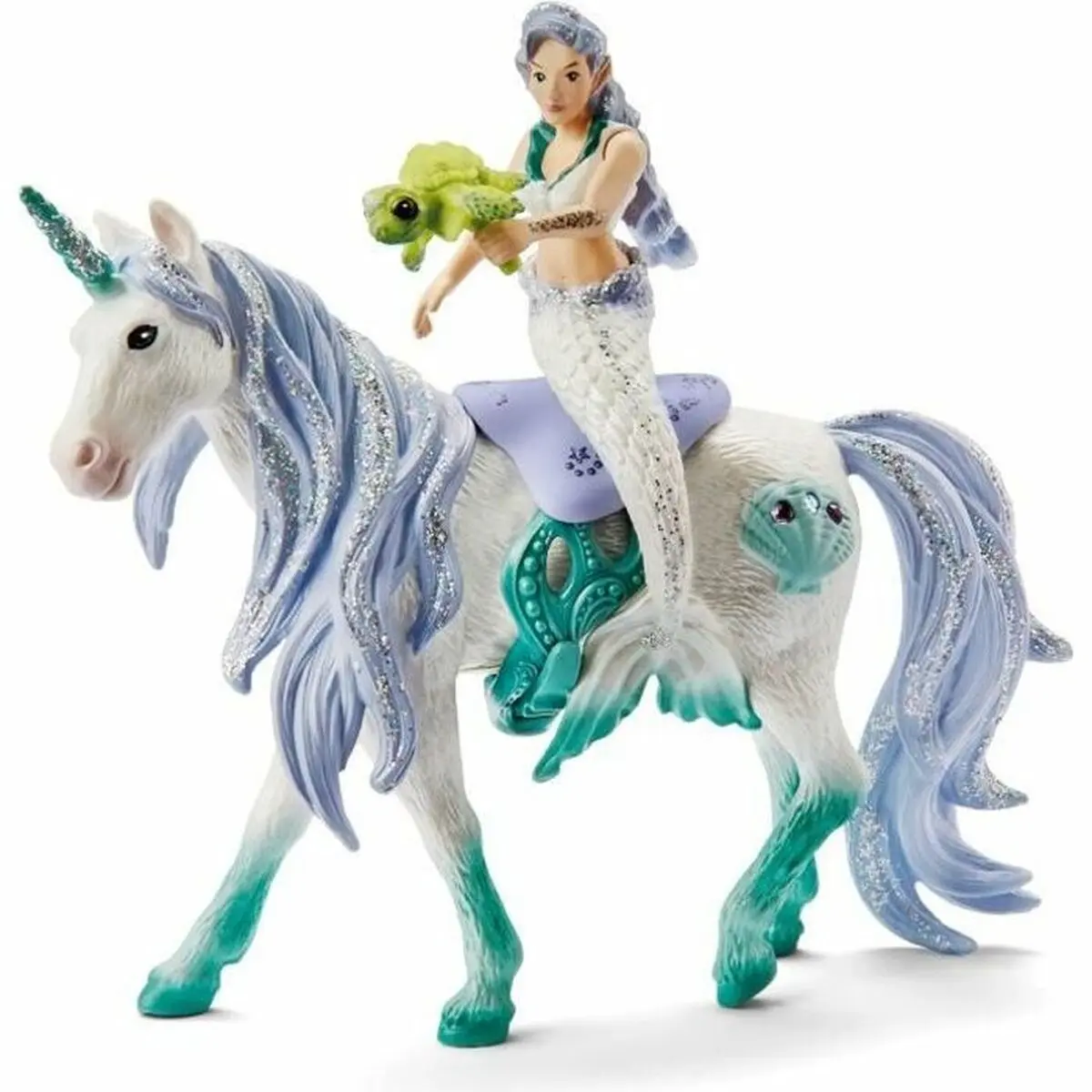 Statua Schleich 42509 Mermaid on sea unicorn Plastica