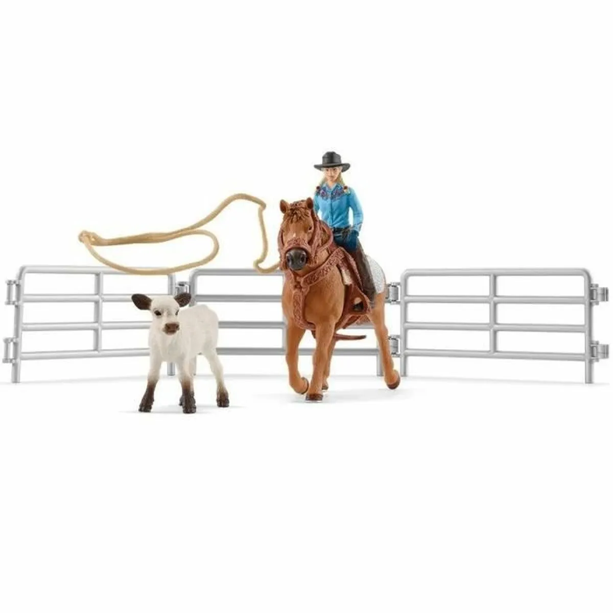 Bambola Schleich Cowgirl Team Roping Fun