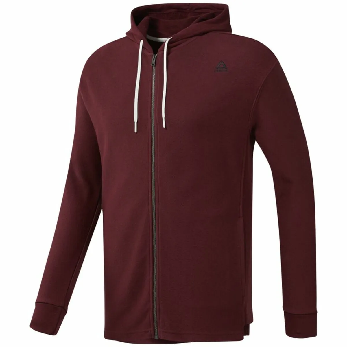 Felpa con Cappuccio Uomo Reebok TE TWILL FZ HOODIE EC079 Rosso Granato