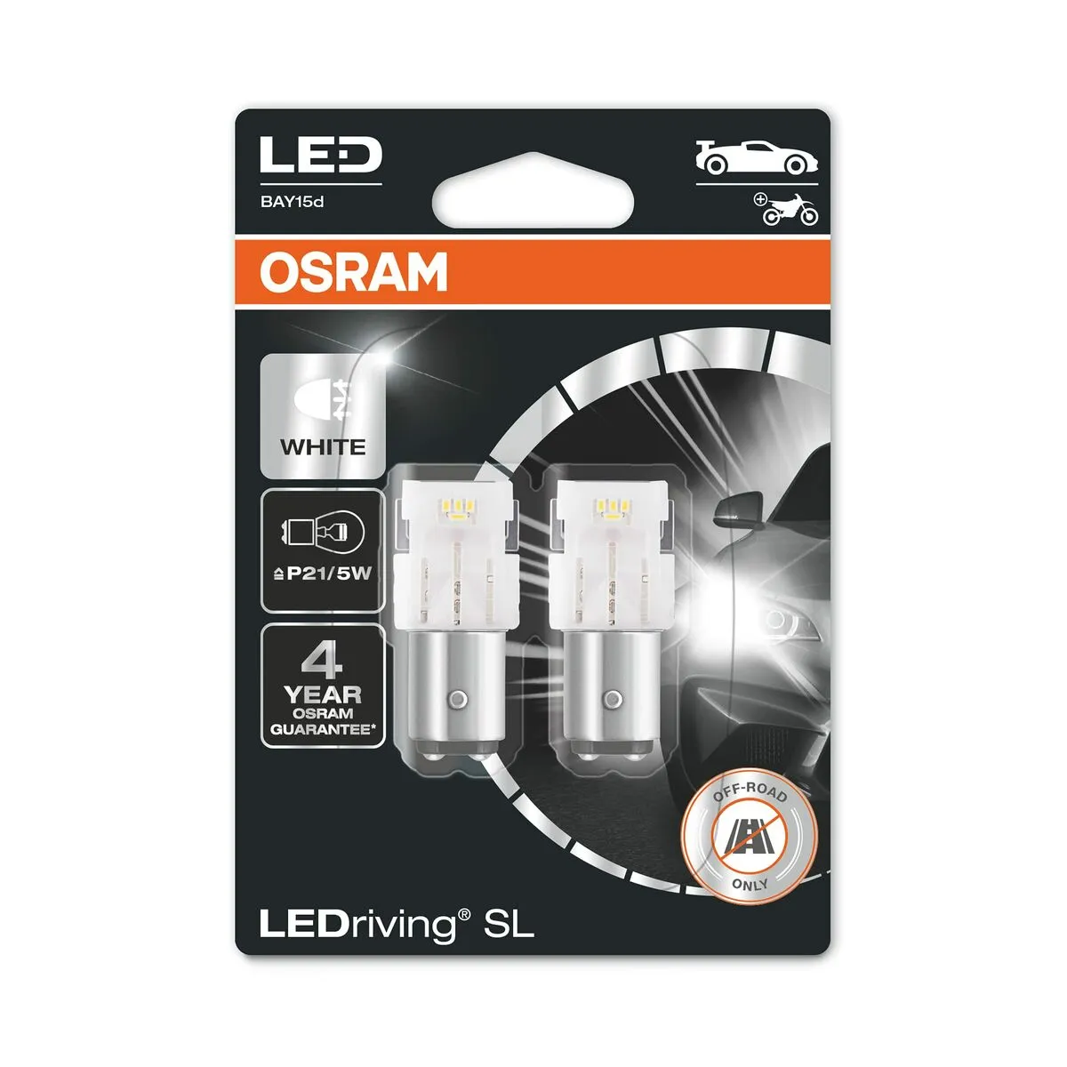 Lampadina per Auto Osram OS7528DWP-02B 145 Lm 2 W 12 V 6000 K BAY15D