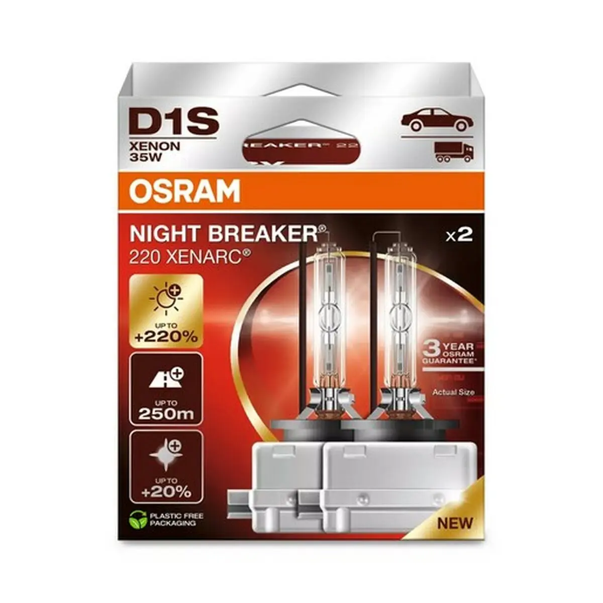 Lampadina per Auto Osram NIGHT BREAKER 220 35 W (2 Unità)