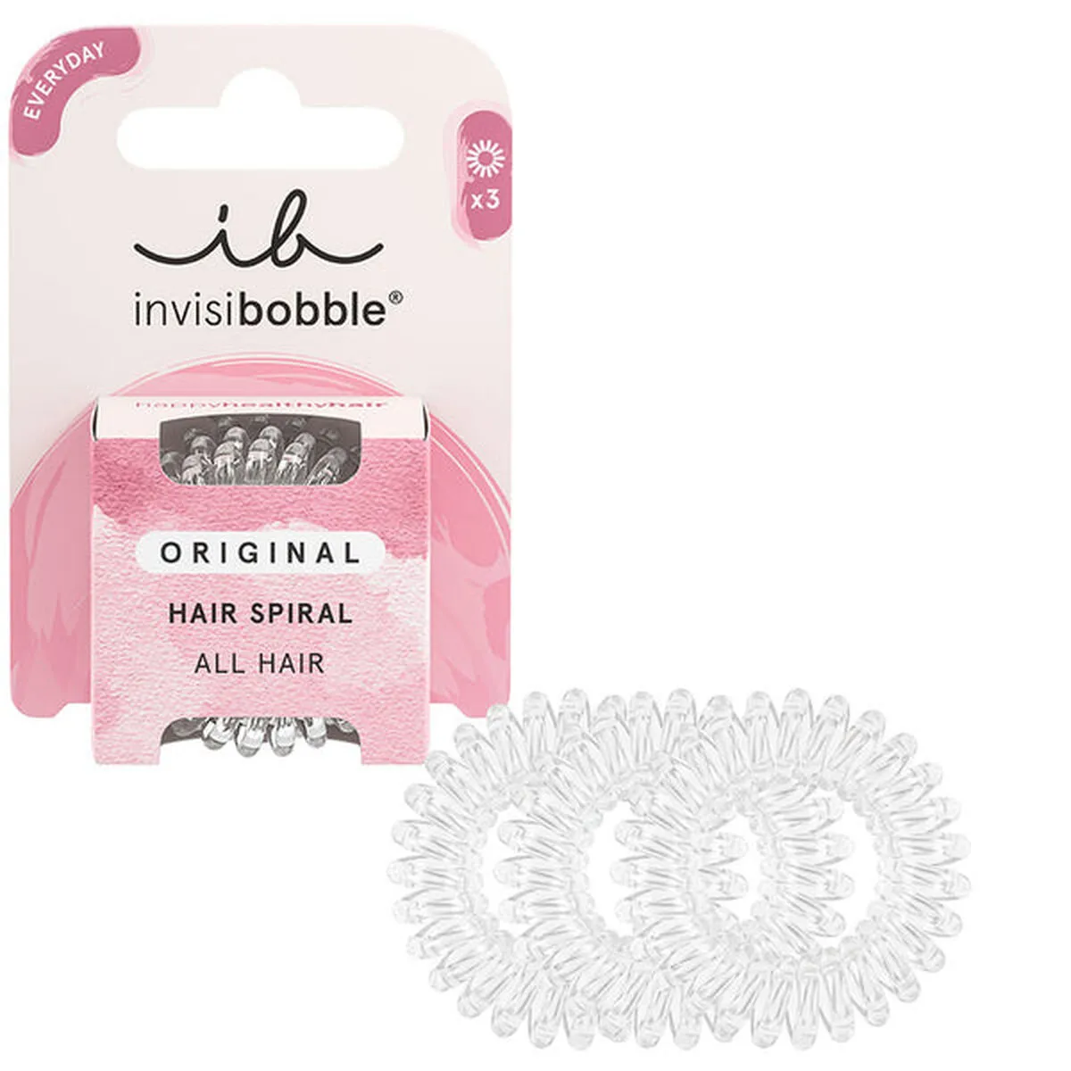 Elastici per capelli Invisibobble Invisibobble Elastico Spirale Trasparente 3 Unità