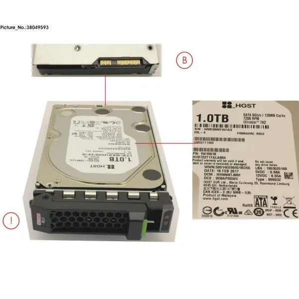 HD SATA 6G 1TB 7.2K HOT PL 3.5