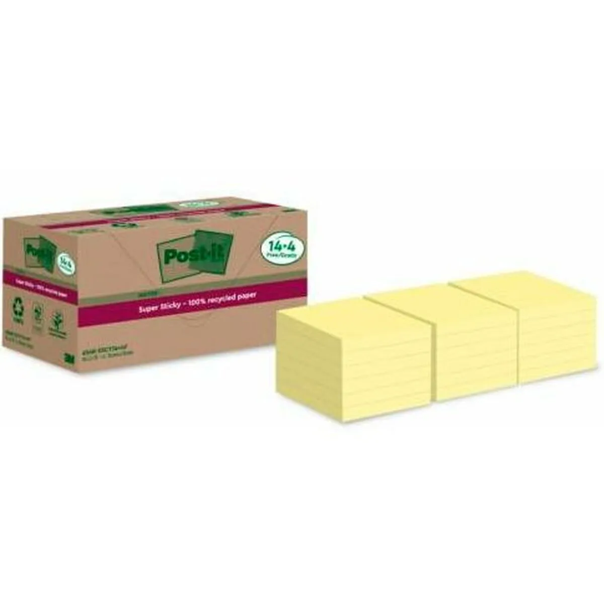 Note Adesive Post-it Giallo 18 Pezzi 76 x 76 mm