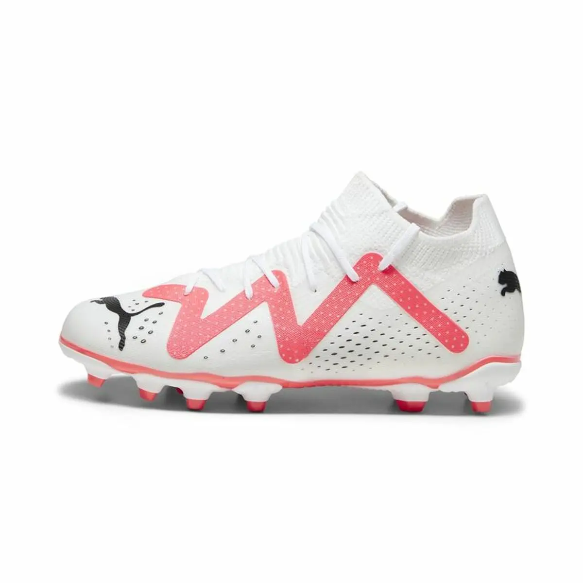 Scarpe da Calcio per Bambini Puma Future Match Fg/Ag J  Bianco Rosso