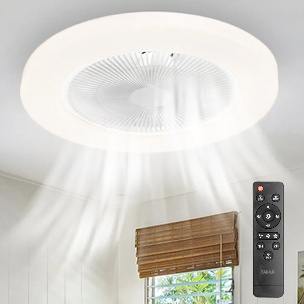 Ventilatore a Soffitto con Lampada LED Caldo Freddo 50 Ø cm 3 Velocità e Timer