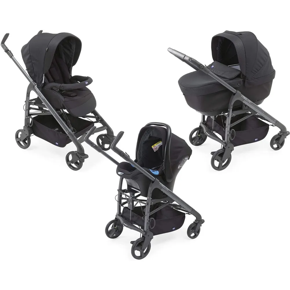 Chicco Passeggino Trio LOVE Up 3in 1 Leggero Chiusura Compatta Portata 18kg Nero