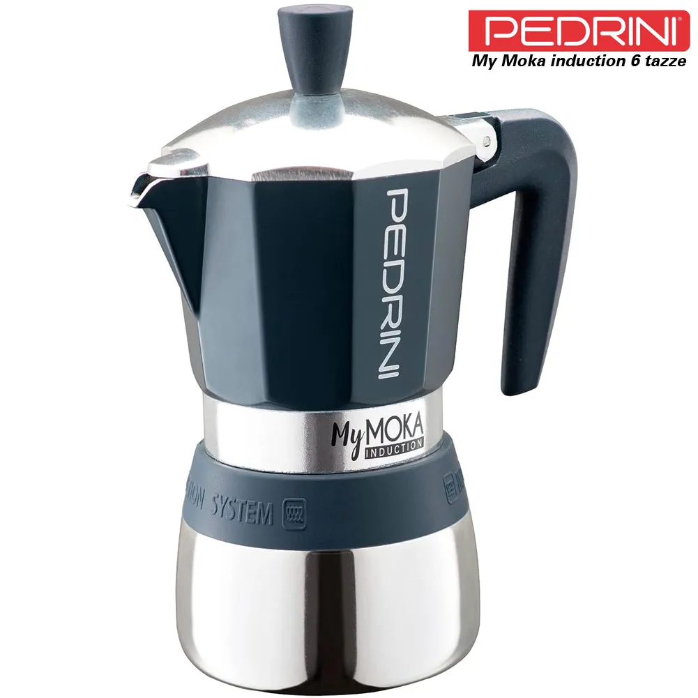 Caffettiera My Moka Induction 6 Tazze Acciaio Macchinetta Caffe per Induzione