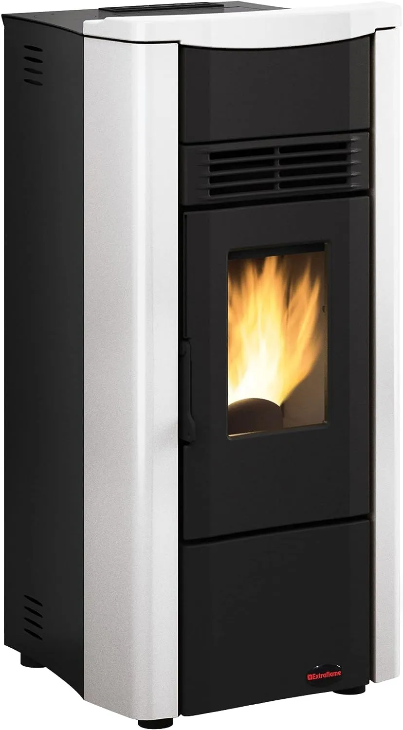 STUFA A PELLET EXTRAFLAME BIANCA GIUSY EVO 7 DIM. 50x50xH102 CM