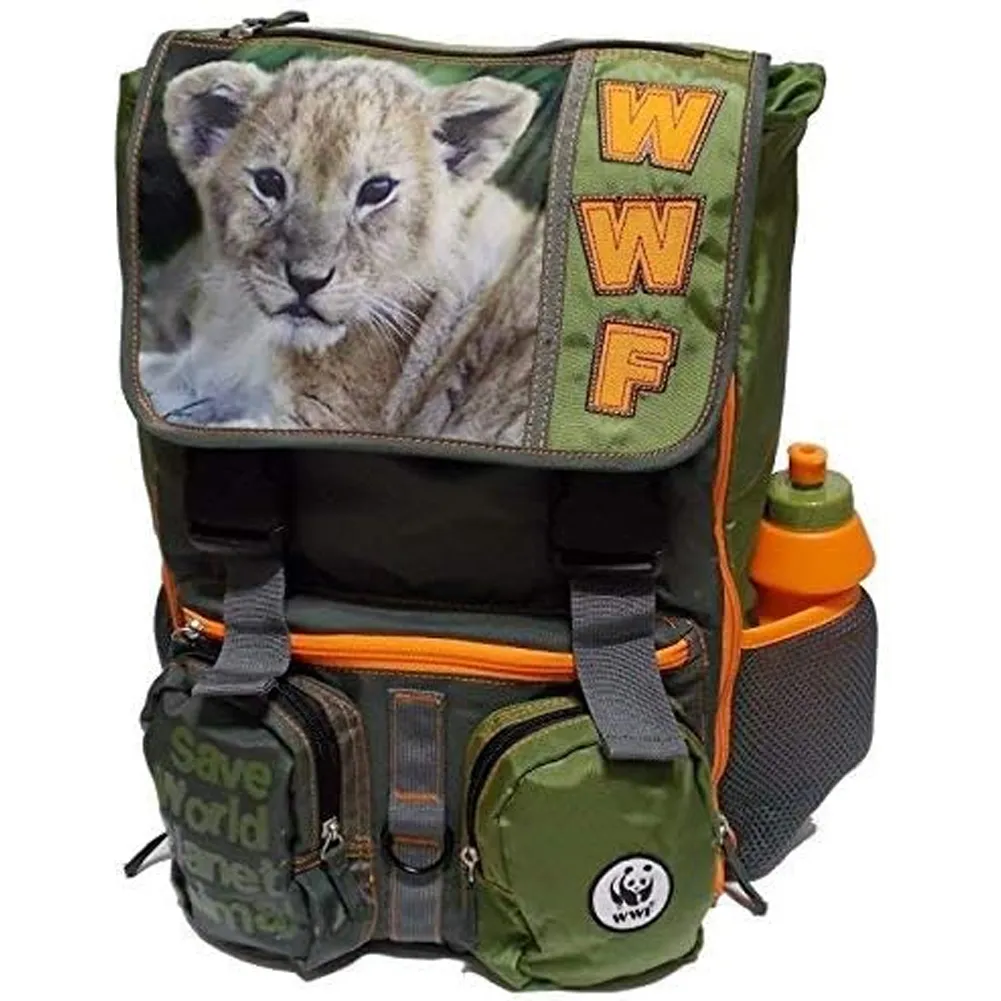 Zaino WWF Adventure Boy Estensibile con Gadget Borraccia Zainetto Scuola Ragazzi