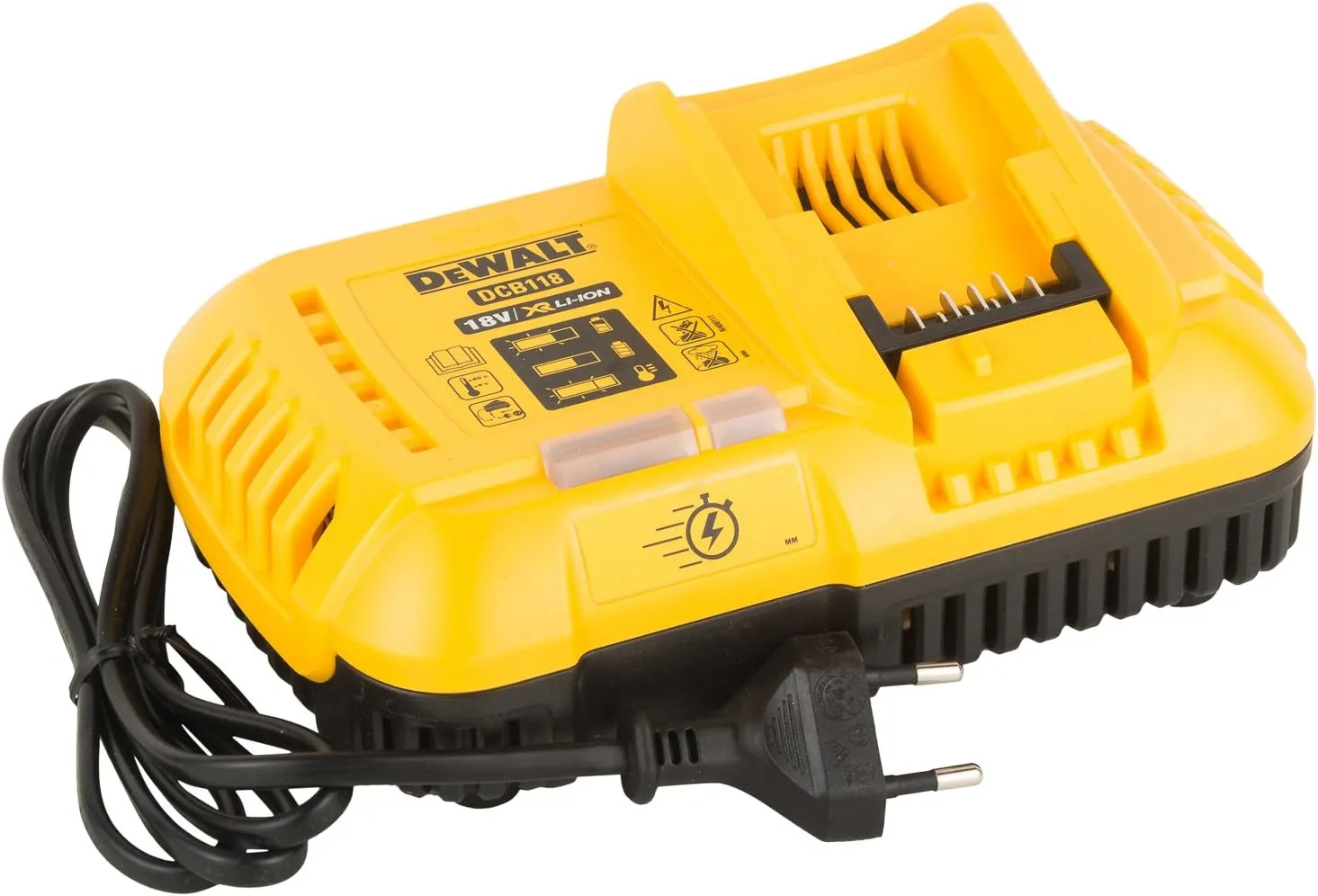 DeWalt Caricabatteria rapido per piattaforma XR FLEXVOLT con cavo elettrico DCB118-QW