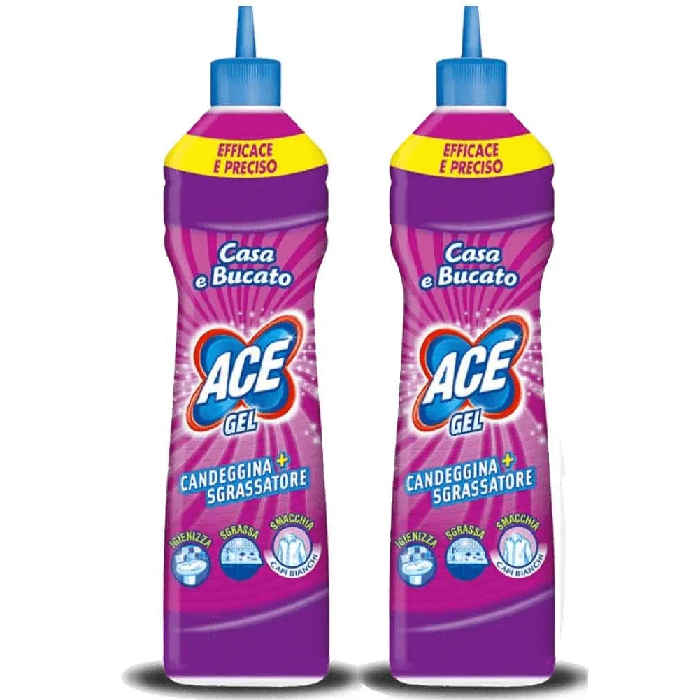 Ace Gel Candeggina E Sgrassatore Casa E Bucato Con Tappo Dosatore 2 x 500 ml