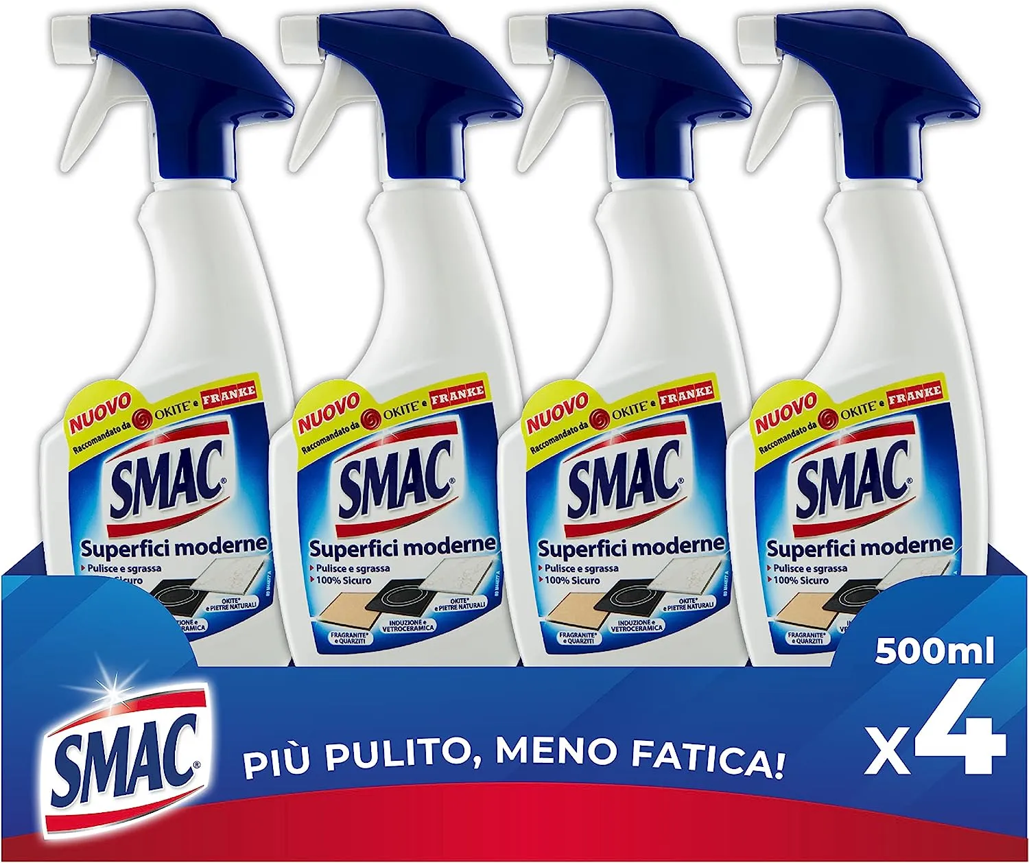 4 x 500 ml Smac Sgrassatore Spray Superfici Moderne Pulisce e Sgrassa Promo