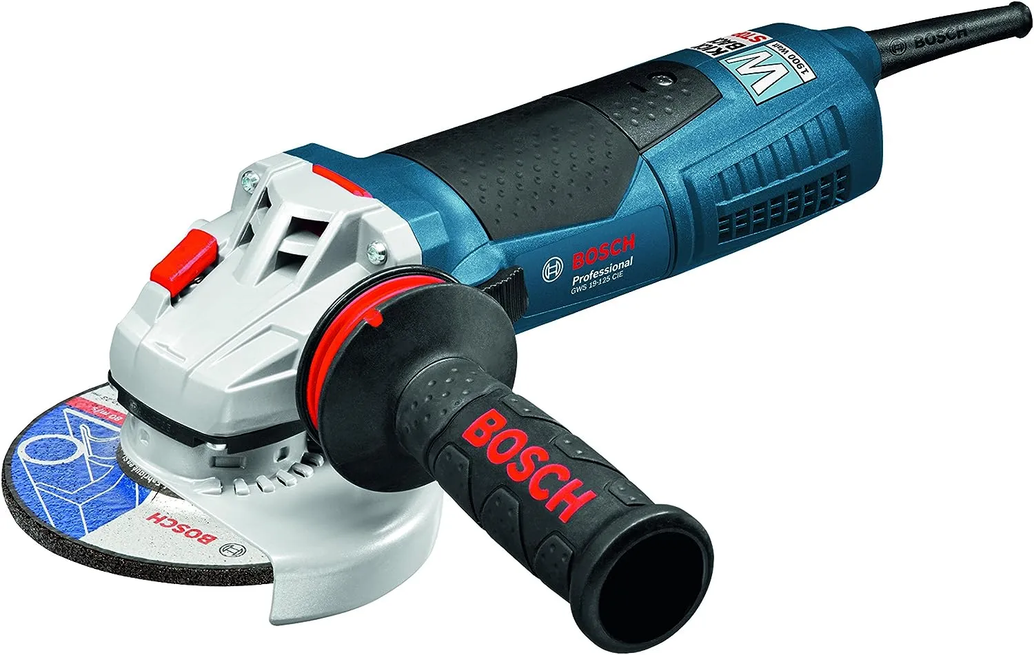 Bosch Smerigliatrice 1900W angolare GWS 19-125 CIE con regolazione di velocità e KickBack Stop