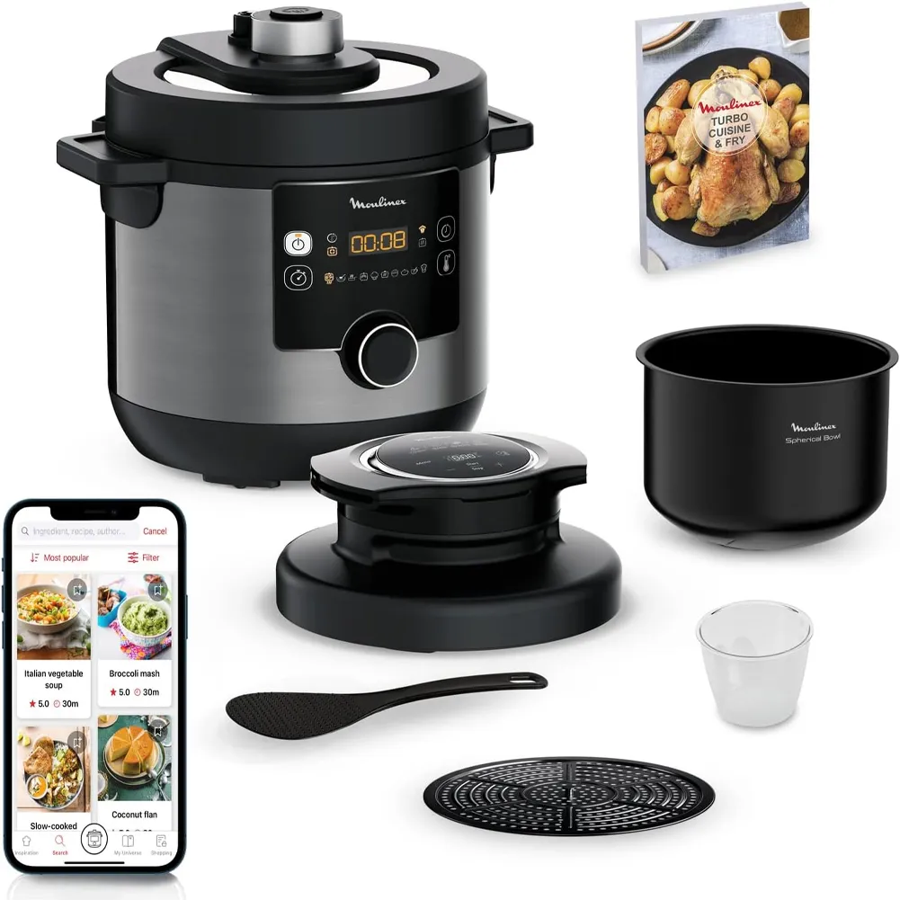 Moulinex Turbo Cuisine & Fry Multicooker 15 in 1 Capacità 7.6 L Cottura Autonoma