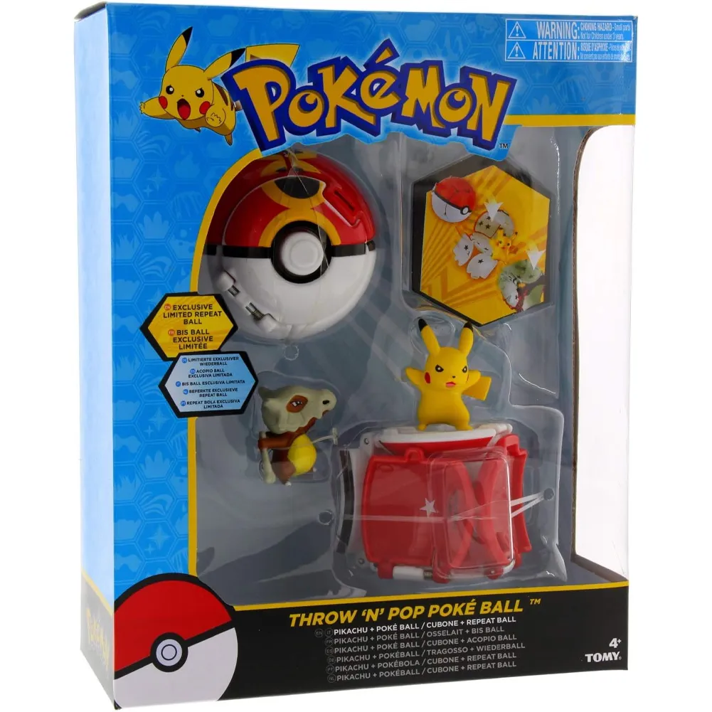 Pokemon Throw 'n' Pop Pokeball Pikachu & Poke Ball Playset da Gioco Idea Regalo